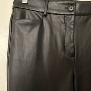 LOFT Black Faux Leather Trousers